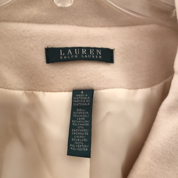 LAUREN RALPH LAUREN - NEW w TAGS wool, cashmere blend white ivory cream coat - Picture 3 of 16